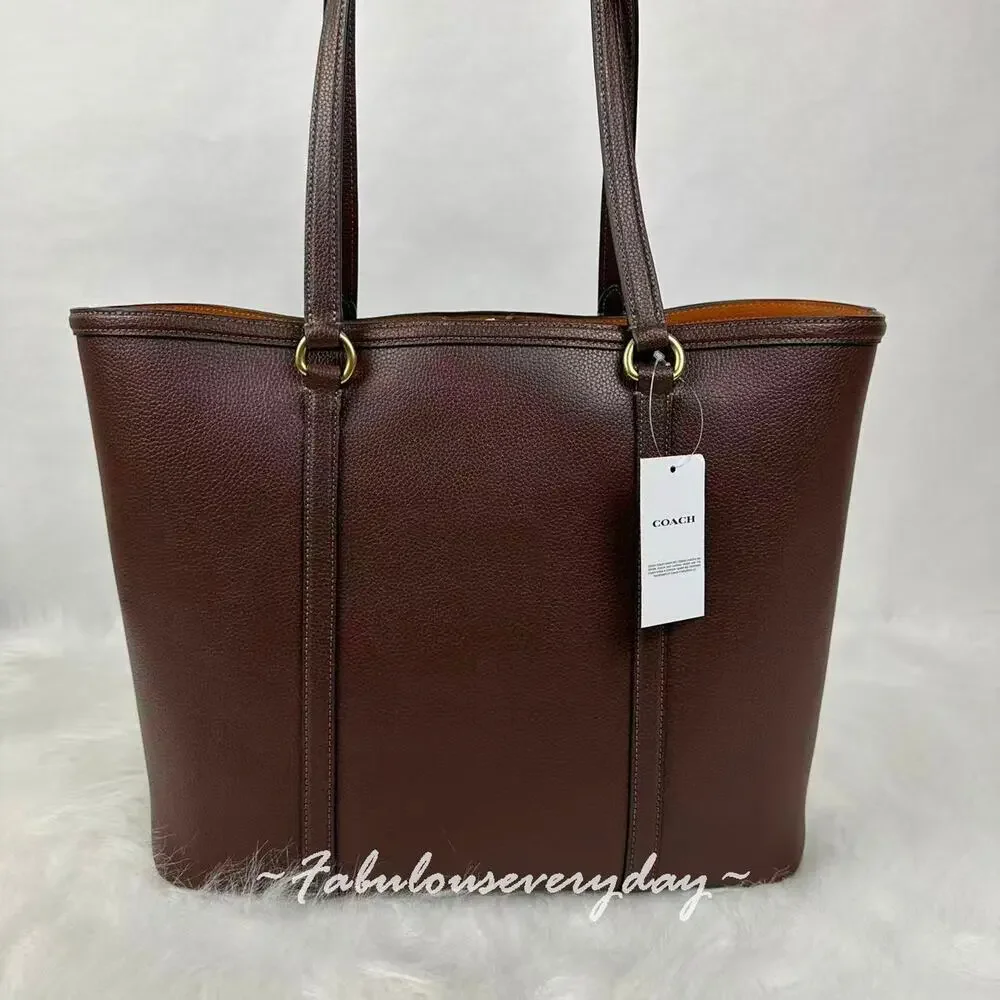 Coach Legacy Tote Bag Shoulder Bag In Leather/Brass/Maple Brown CU056 NWT